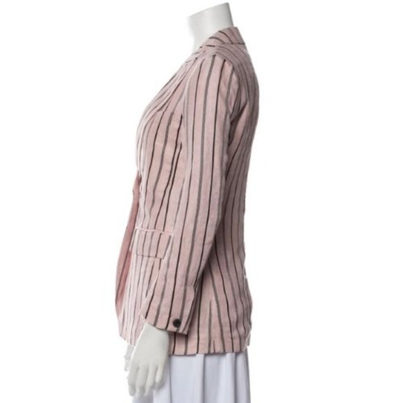 Rag & Bone Linen Striped Blazer - Light Pink - Picture 5 of 5